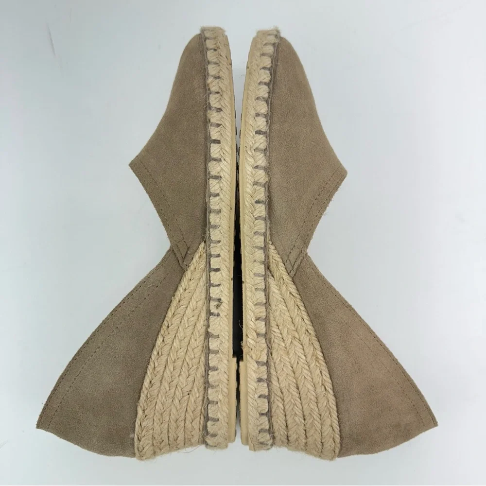 Verbenas size 41 (9.5-10) Women’s Mamen Tan Suede D’orsay Espadrille Wedge Shoes